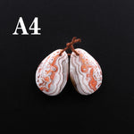 Drilled Laguna Lace Agate Freeform Earring Matched Gemstone Cabochon Stone Bead Pair