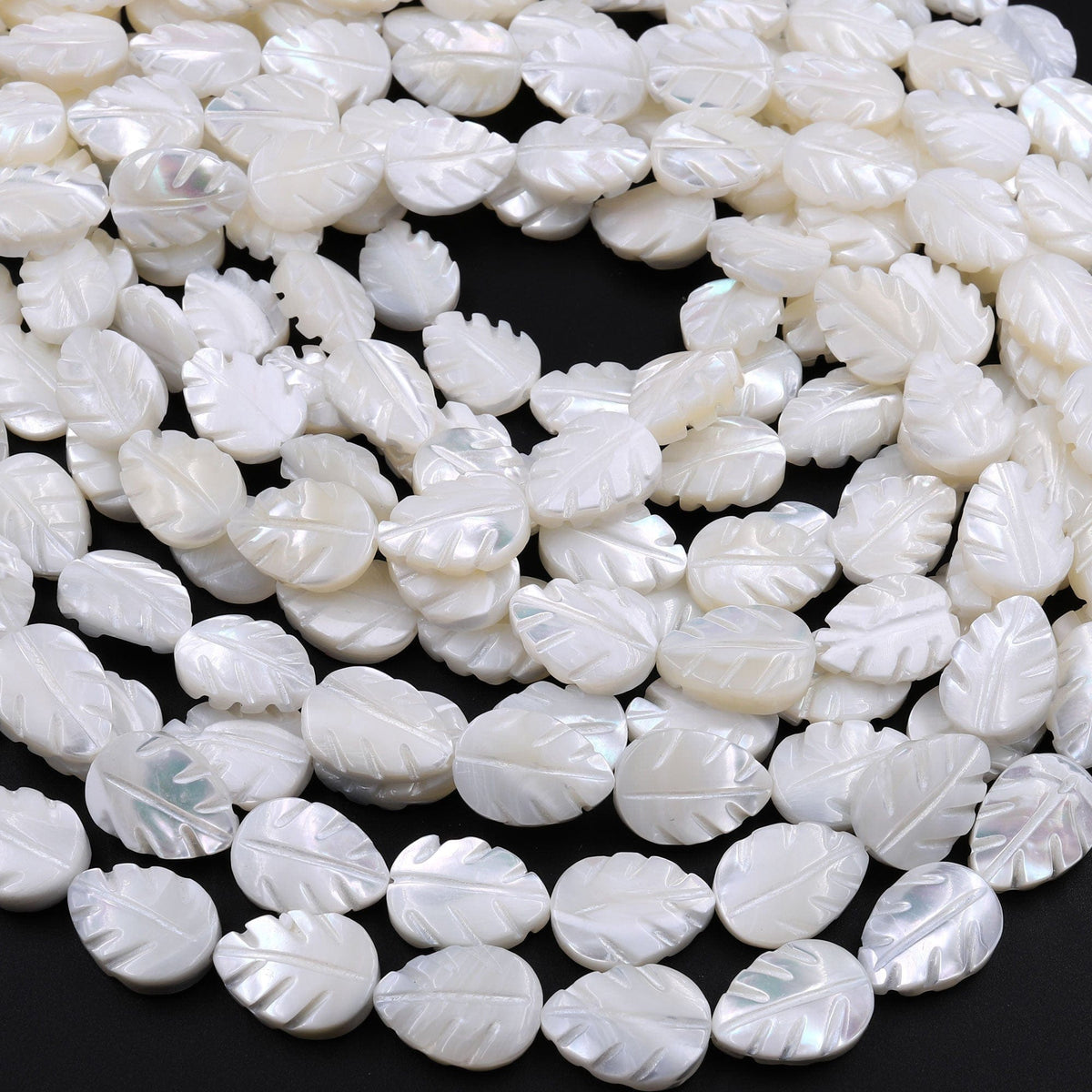 Smooth Round, Natural MOP (Mother of Pearl) Beads, Choose Size (16 Strand)