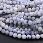 Natural Dumortierite In Quartz Round Beads 4mm 5mm 6mm 8mm 10mm 15.5" Strand