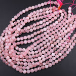 Faceted Madagascar Pink Rose Quartz 4mm 6mm 8mm 10mm Coin Beads Flat Disc Dazzling Facets Natural Gemstone 15.5" Strand