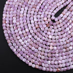 Natural Violet Purple Pink Kunzite Faceted 4mm Cube Beads Micro Faceted Laser Diamond Cut 15.5" Strand