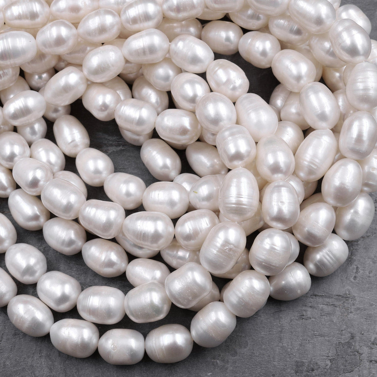 4-5mm White Small Pearl, Potato Freshwater Pearls, Fine Seed Pearl Beads,  Good Luster Oval Pearls, Cultured Pearl Beads String, FP250-XS 