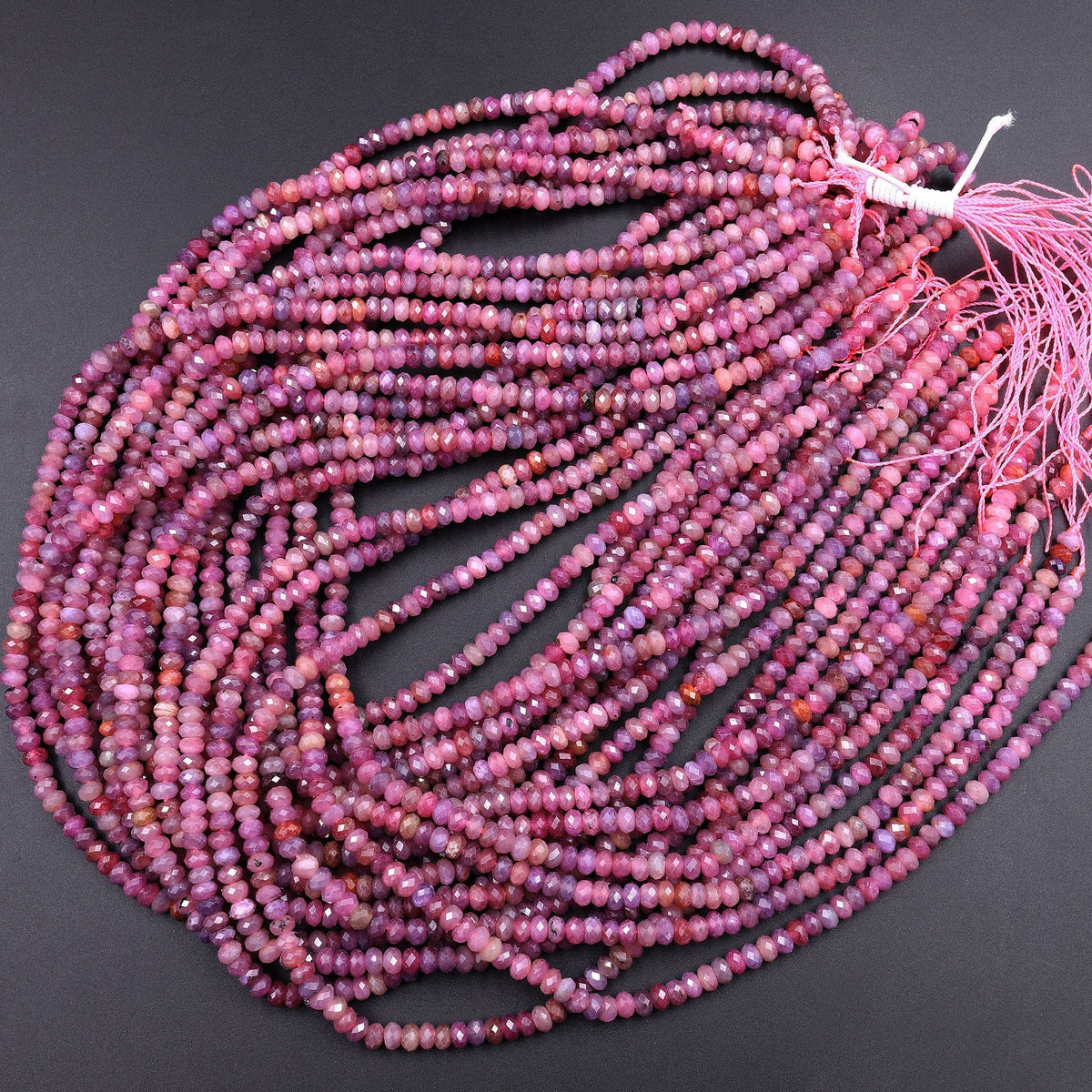 Pink Faceted Large Hole Glass Rondelle Beads by Bead Landing | 12 | Michaels