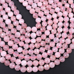 Faceted Madagascar Pink Rose Quartz 4mm 6mm 8mm 10mm Coin Beads Flat Disc Dazzling Facets Natural Gemstone 15.5" Strand
