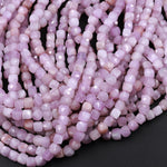 Natural Violet Purple Pink Kunzite Faceted 4mm Cube Beads Micro Faceted Laser Diamond Cut 15.5" Strand