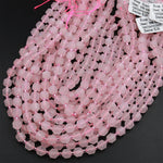 AAA Natural Pink Rose Quartz 8mm Beads Faceted Energy Prism Double Point Cut 15.5" Strand