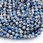 Faceted Star Cut K2 Jasper Granite 8mm Round Beads 15.5" Strand