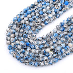 Faceted Star Cut K2 Jasper Granite 8mm Round Beads 15.5" Strand