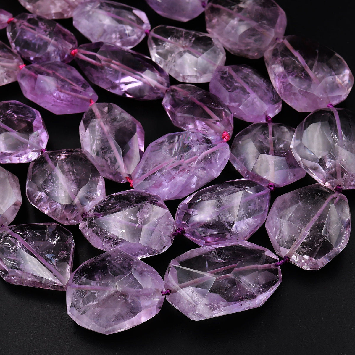 16 IN Strand 8-12 mm Amethyst Fine Gem Quality Nugget Faceted