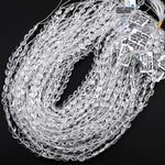 AAA Super Clear Real Genuine Natural Rock Crystal Quartz 6mm 8mm Faceted Coin Beads 15.5" Strand