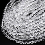AAA Super Clear Real Genuine Natural Rock Crystal Quartz 6mm 8mm Faceted Coin Beads 15.5" Strand