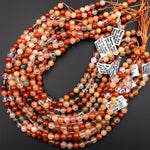 Natural Red Yellow Green Phantom Rutile Quartz 6mm 8mm 10mm Round Beads Multi Color Quartz Crystal Gemstone 15.5" Strand