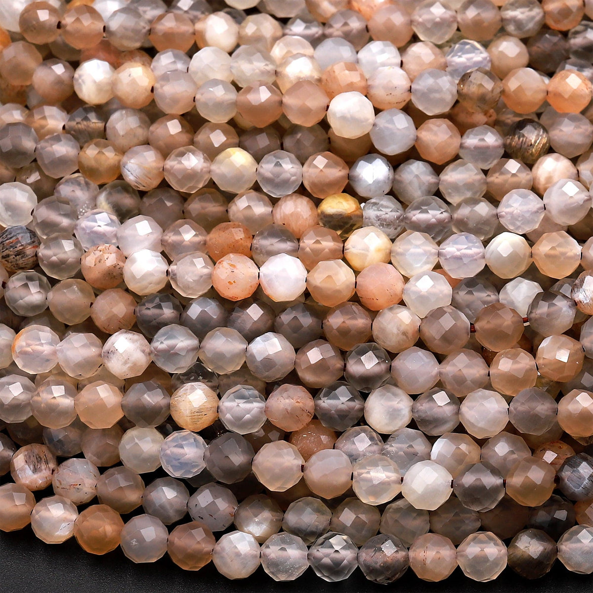 5 Strands of Natural Peach Moonstone Faceted Heart Shape, shops Faceted Moonstone Beads, AAA Quality | 6 mm Size | 7 Inches