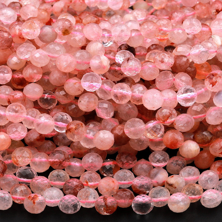 Natural Lepidocrocite Hematoid Quartz Faceted 6mm Rounded Teardrop Beads Good For Earrings 16" Strand