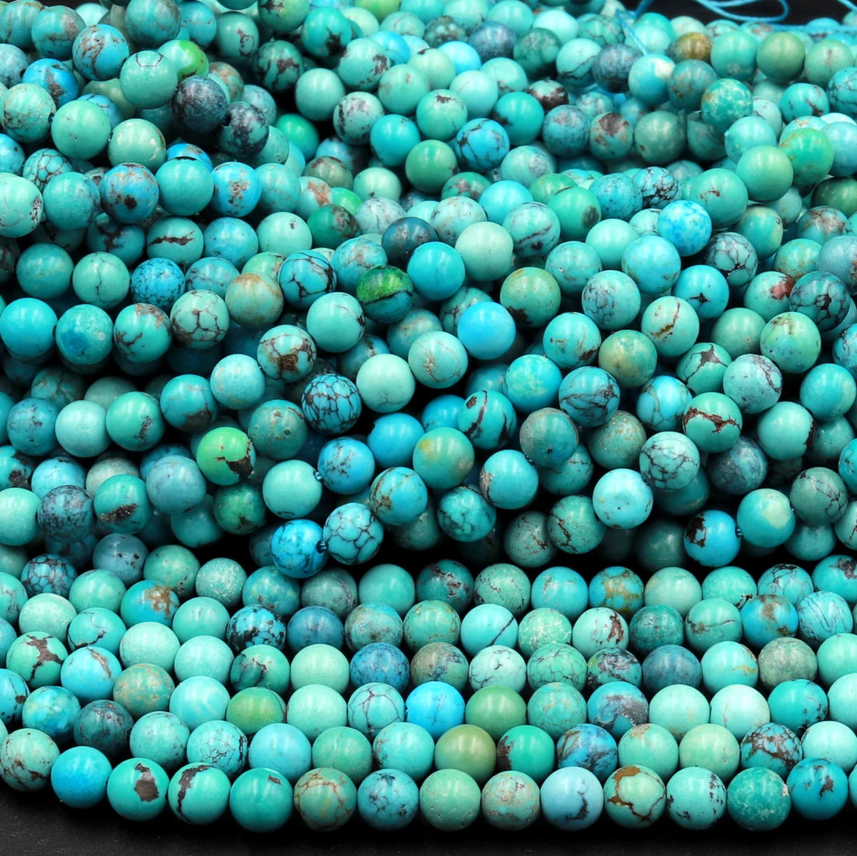 4mm Blue Turquoise Beads Round Gemstone Loose Beads for Jewelry Making (90-95pcs/strand)