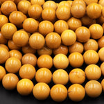 Natural Australian Yellow Mookaite 4mm 6mm 8mm 10mm Smooth Round Beads 15.5" Strand