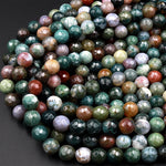 Faceted Natural Indian Agate 4mm 6mm 8mm 10mm Round Beads Aka Fancy Jasper 15.5" Strand
