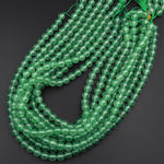 Green Chalcedony 6mm 8mm 10mm Smooth Round Beads Vibrant Emerald Green Stone 15.5" Strand