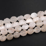 Natural Rock Crystal Quartz Druzy Raw Drusy Oval Beads 15.5" Strand