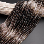 AAA Micro Faceted Multicolor Natural Smoky Quartz Rondelle Beads 4mm Laser Diamond Cut Gemstone 15.5" Strand