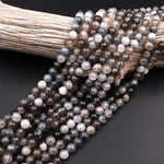 Rare Natural Blue Gray Rutilated Quartz 6mm 8mm 10mm Round Beads From Madagascar 15.5" Strand