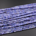AAA Faceted Natural Tanzanite Round Beads 2mm 3mm 4mm Micro Laser Cut Real Genuine Gemstone 15.5" Strand