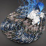 Natural Kyanite 4mm 5mm Round Beads Rare Multicolor Real Genuine Blue Green Kyanite 15.5" Strand
