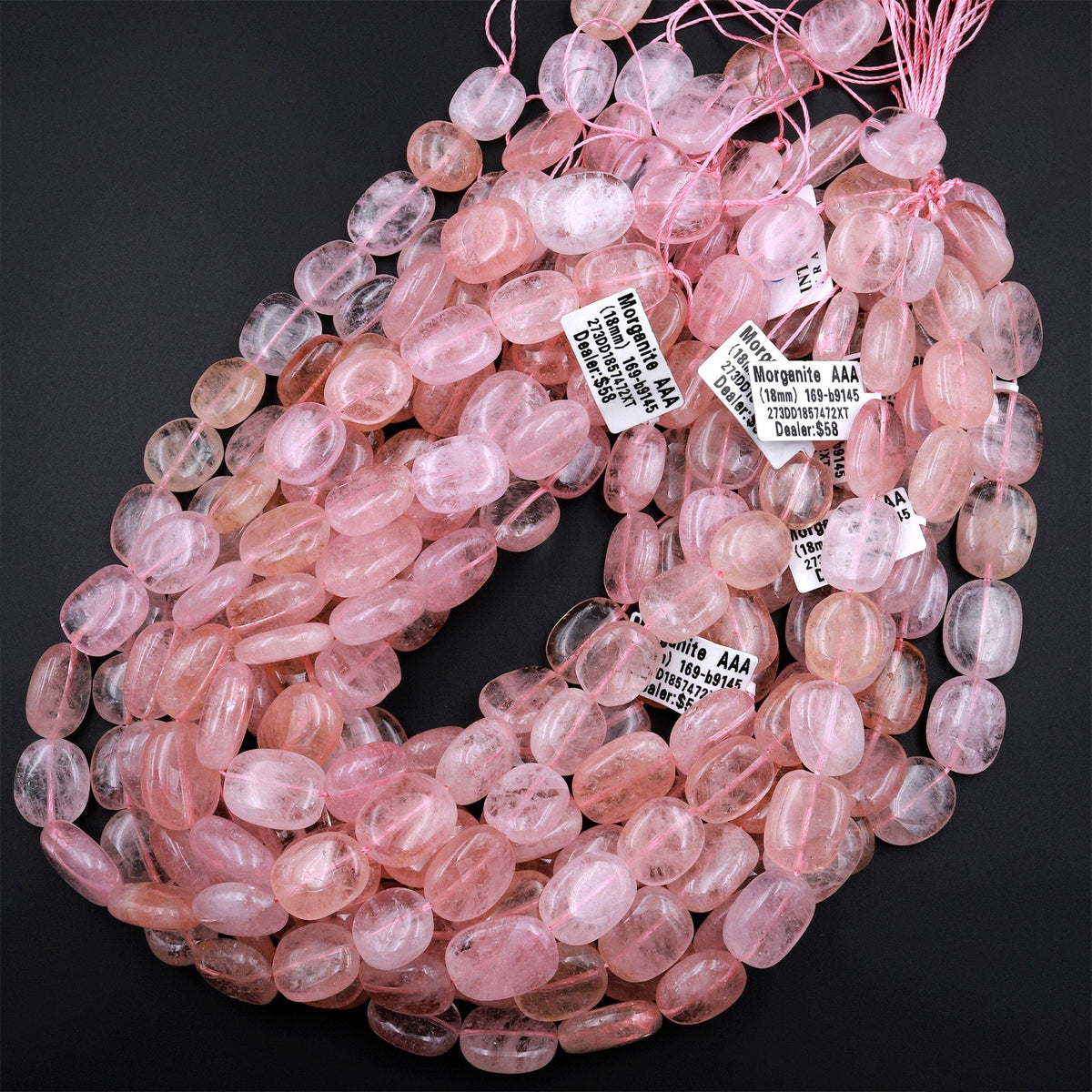 Bead Binge Supply - Beads - Pink with white over silver core la