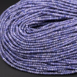 Faceted Natural Tanzanite Round Beads 3mm Micro Laser Cut Real Genuine Gemstone 15.5" Strand