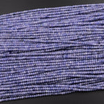 Faceted Natural Tanzanite Round Beads 3mm Micro Laser Cut Real Genuine Gemstone 15.5" Strand