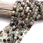 Natural Phantom Quartz Lodalite Beads Smooth 4mm 6mm 8mm 10mm 15.5" Strand