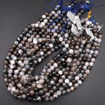 Rare Natural Blue Gray Rutilated Quartz 6mm 8mm 10mm Round Beads From Madagascar 15.5" Strand