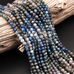 Natural Kyanite 4mm 5mm Round Beads Rare Multicolor Real Genuine Blue Green Kyanite 15.5" Strand