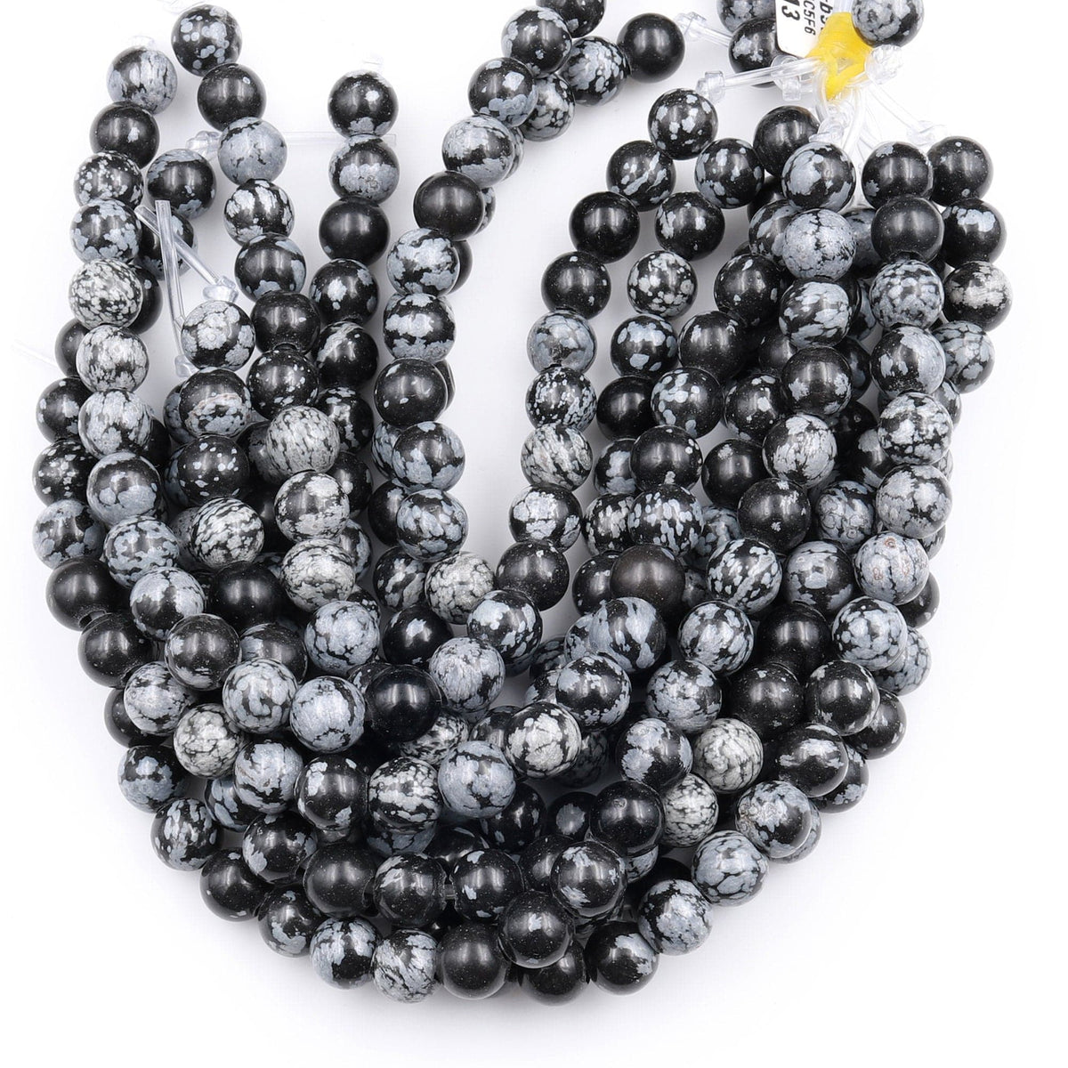 Natural Snowflake Obsidian Rondelle Heishi 4mm Beads Gemstone Black Wh –  Intrinsic Trading