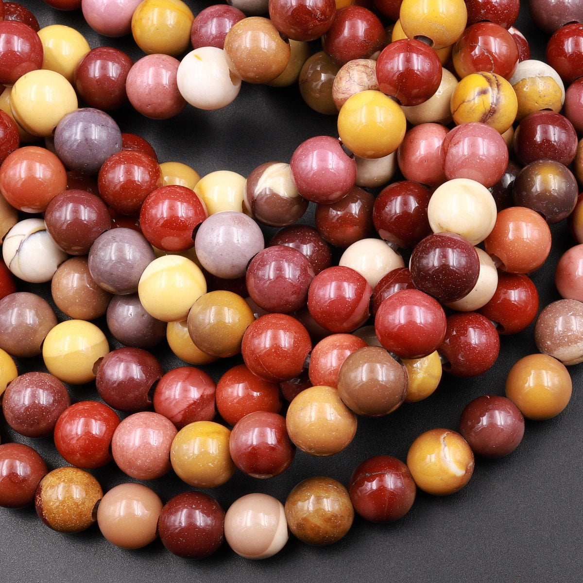 Large Hole Beads Drill Natural Mookaite 8mm 10mm Round