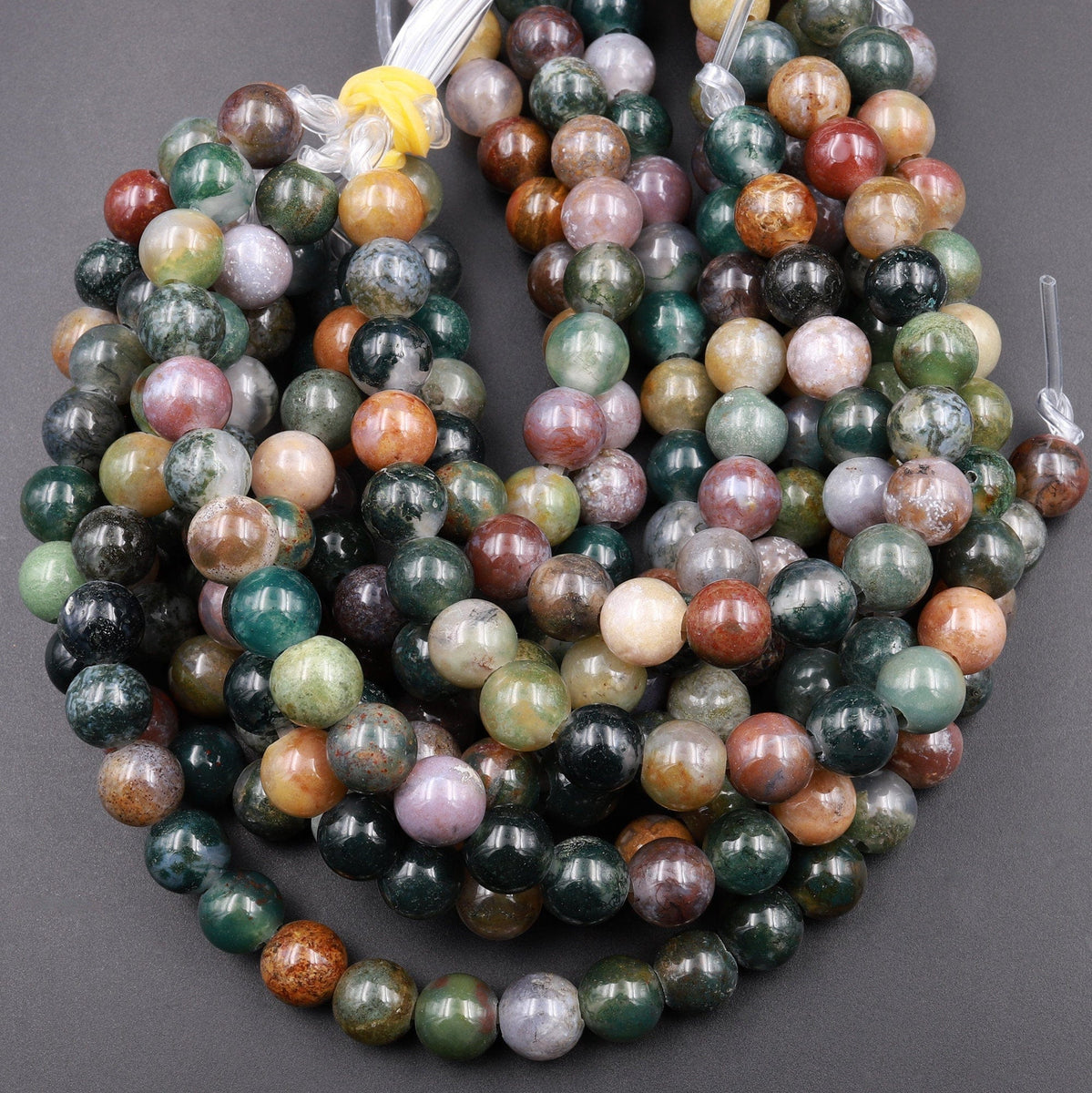 Natural Fancy Jasper / Indian Agate Beads, Round, about 2mm 3mm, Length 15”