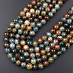 Natural Green Red Phantom Quartz 6mm 8mm 10mm Round Beads Multi Color Quartz Crystal Gemstone 15.5" Strand
