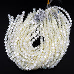 AAA Iridescent Hand Carved Natural White Mother of Pearl Shell Beads Star Shape 15.5" Strand