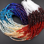 Faceted Natural Chakra 4mm Beads Gemstone Amethyst Lapis Apatite Green Aventurine Citrine Red Carnelian Garnet Rock Quartz 15.5" Strand