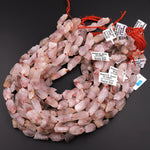 Rare Natural Red Hematoid Quartz Beads Raw Freeform Crystal Spike Nuggets in Natural Shape 15.5" Strand