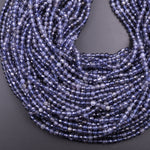 AAA Natural Blue Iolite Faceted 2mm 4mm Round Beads Genuine Real Multicolor Iolite Gemstone Beads 15.5" Strand