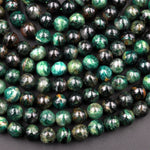 Natural Green Mica Muscovite in Fuchsite 6mm 8mm 10mm Round Beads Gemstone 15.5" Strand