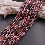 Real Genuine Natural Spinel Faceted Round Beads 6mm Multicolor Red Pink Purple Gemstone 15.5" Strand