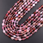 Genuine Natural Red Pink Spinel Gemstone Rounded Prism 6mm Beads 15.5" Strand