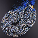 Natural Multicolor Blue Green Kyanite Faceted 4mm Round Beads 15.5" Strand