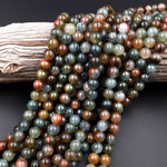 Natural Green Red Phantom Quartz 6mm 8mm 10mm Round Beads Multi Color Quartz Crystal Gemstone 15.5" Strand