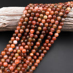 Natural Red Phantom Quartz 6mm 8mm 10mm Round Beads Multi Color Quartz Crystal Gemstone 15.5" Strand