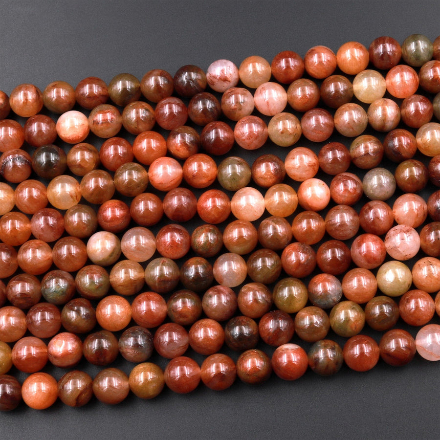 Natural Red Phantom Quartz 6mm 8mm 10mm Round Beads Multi Color Quartz Crystal Gemstone 15.5" Strand