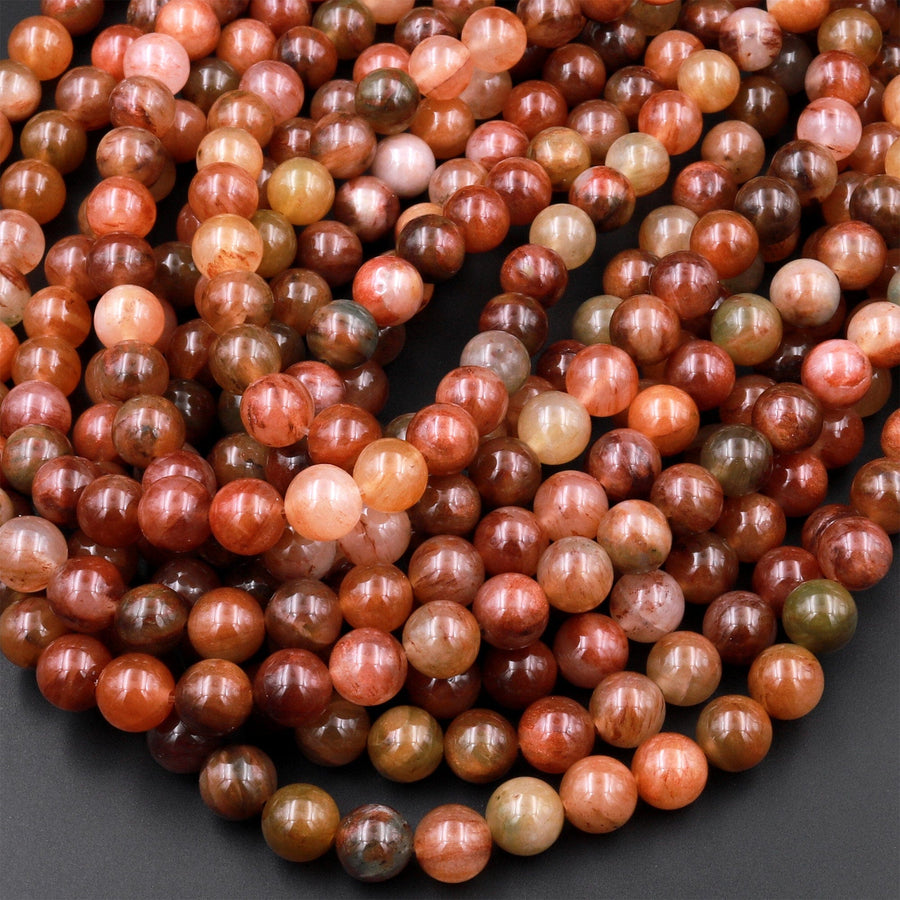 Natural Red Phantom Quartz 6mm 8mm 10mm Round Beads Multi Color Quartz Crystal Gemstone 15.5" Strand