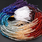 Faceted Natural Chakra 4mm Beads Gemstone Amethyst Lapis Apatite Green Aventurine Citrine Red Carnelian Garnet Rock Quartz 15.5" Strand